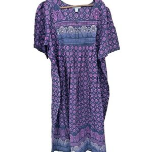 Only Necessities Plus Size Mixed Print Short Lounger NWOT Soft Sleep Mumu 26 28